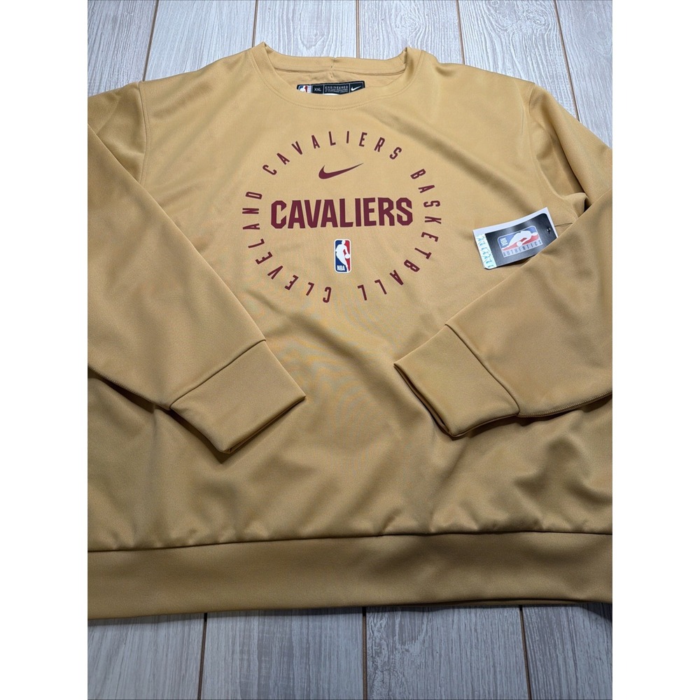 New Nike Men's Cleveland Cavaliers NBA Crew Sweatshirt Size 2XL Gold
